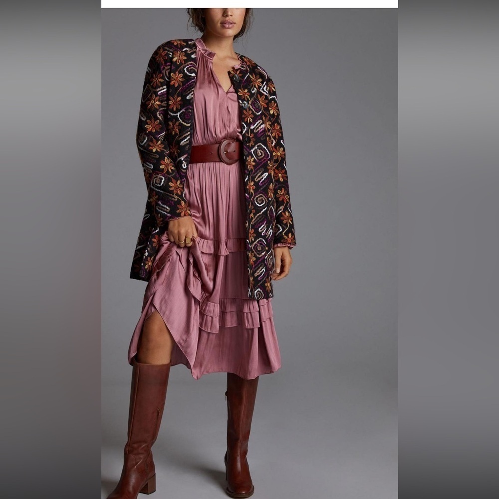 Anthropologie Hutch Floral Embroidered Coat